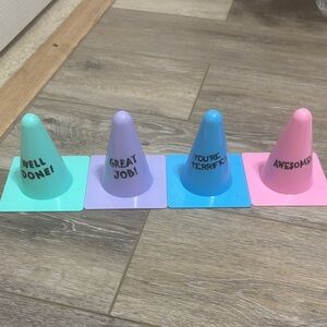 Colorful Motivational mini Cones Set of 4